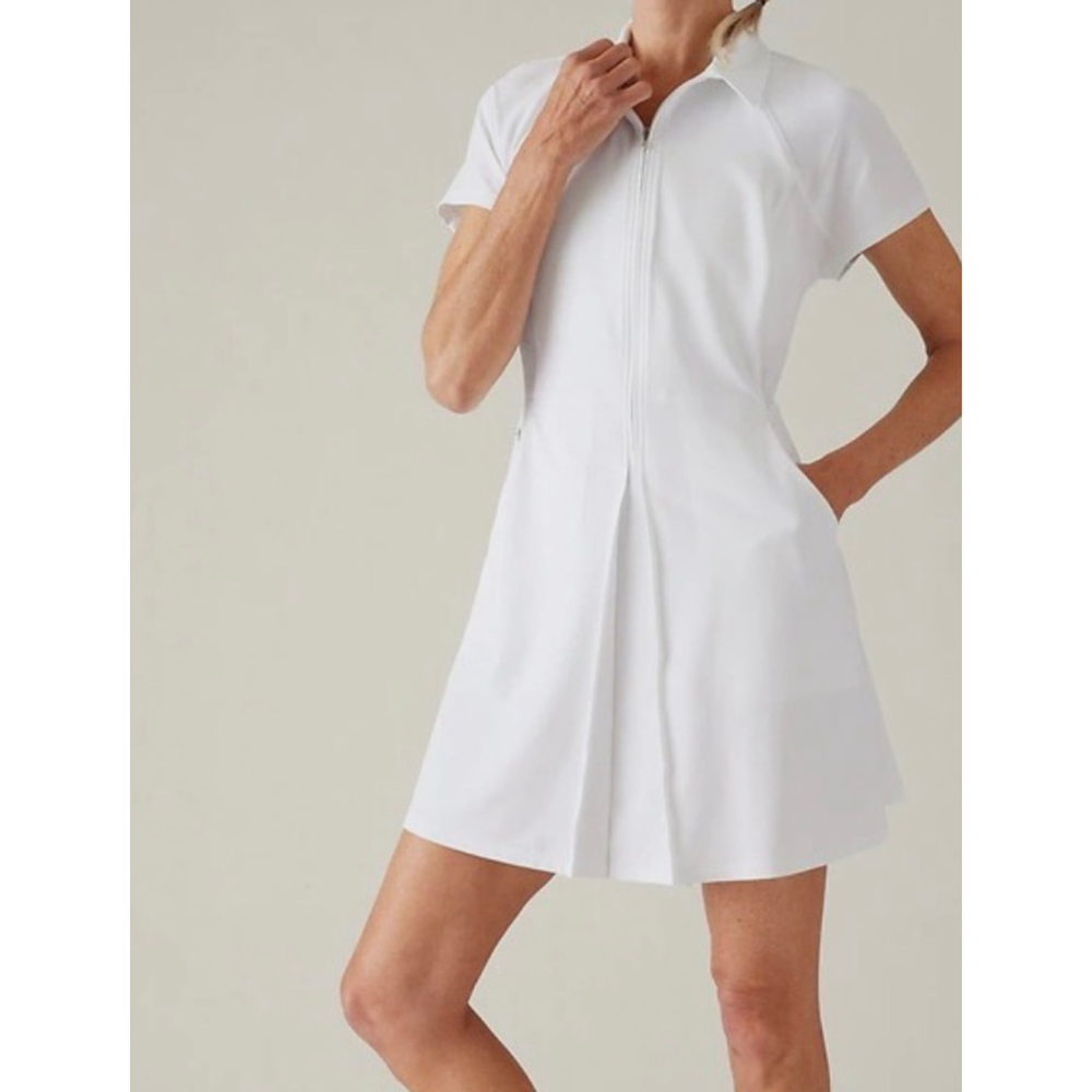 Women's Athleta Fairway White Short Sleeve Mini Dress Size M